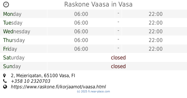 ? A-Katsastus Vaasa-Meijerinkatu Vasa opening times, 2-4, Mejerigatan,  tel. +358 75 3232222