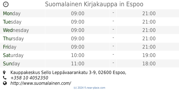 Book store nearby Suomen Antiikki ja Keräily Oy opening times, contacts