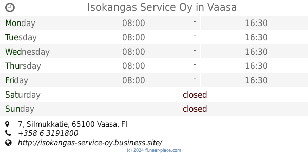 ? Silmukkatien Autohuolto Vaasa opening times, 11, Silmukkatie, tel. +358  50 4679086