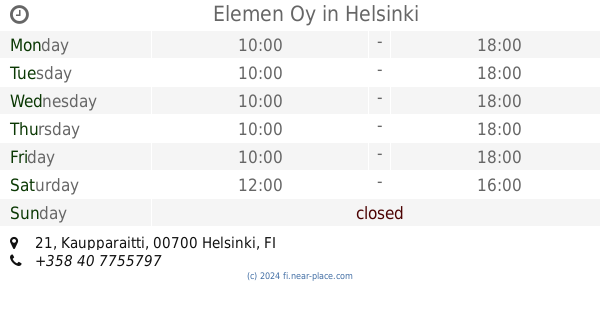 ? Fotoyks Itis Helsingfors opening times, 1-5 B, Östergatan, tel. +358 10  4368074