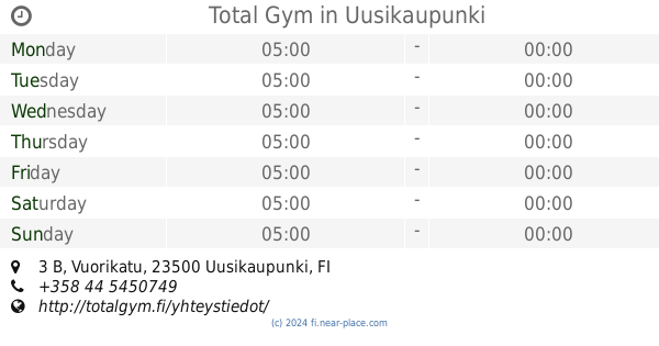 ? Kuntostudio Naisvoima Uusikaupunki opening times, 7, Koulukatu, tel.  +358 40 0765789