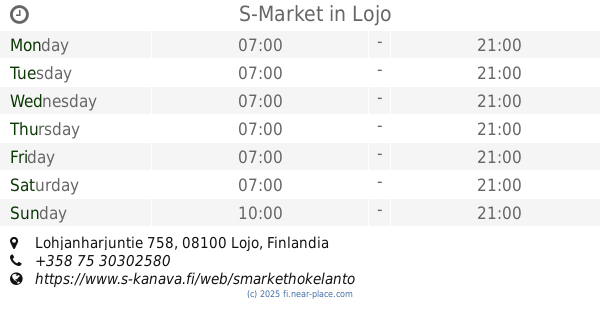 ? Sale Perttilä Lohja opening times, 3, Puruskorventie, tel. +358 19 383368