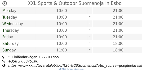 Sports Goods: XXL Suomenoja nearby Espoo in Finland: 1 reviews, address,  website 