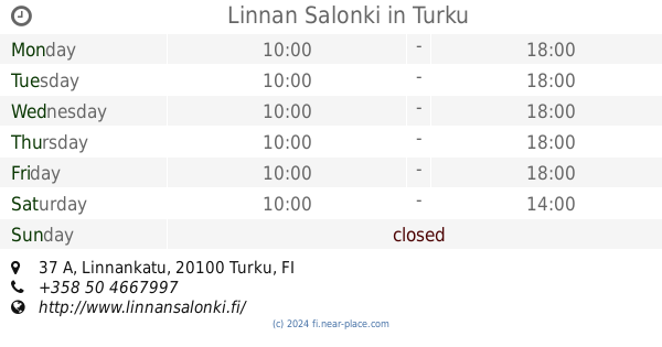 Kauneushoitola Ritva Sjöblom Turku opening times, tel. +358 40 7759152