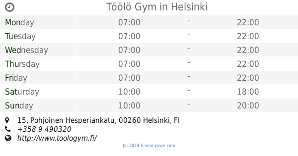 ? Kuntokompassi Personal Training Studio Helsinki opening times, 7,  Pohjoinen Hesperiankatu, tel. +358 45 2708899