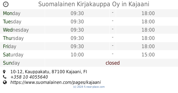 Store nearby Life Kajaani Prisma opening times, contacts