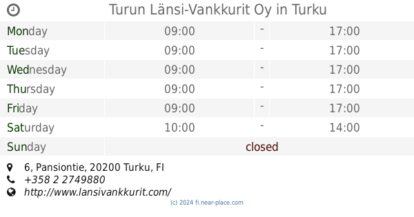 ? Lounais-Suomen Vahinkoautokeskus Oy Turku opening times, 4, Pansiontie,  tel. +358 20 7700777