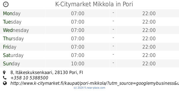 ? Prisma Mikkola Pori Pori opening times, 6, Itäkeskuksenkaari, tel. +358  29 0096451