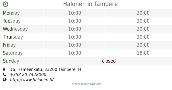 Clothing store nearby Kekäle Tampere opening times, contacts