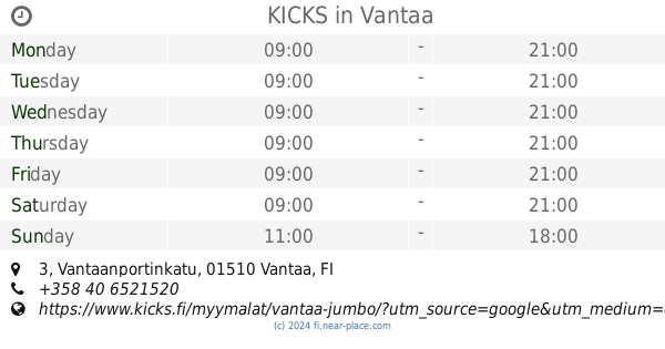 Marimekko Outlet Tammisto Vanda opening times, 2, Elvägen, tel. +358 44  7292258