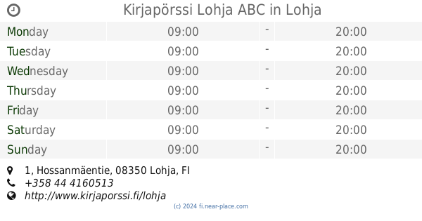 Establishment nearby PENTIK Lohja Karnainen Outlet opening times, contacts